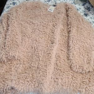 Women Fuzzy Coat New Directions 3x button up